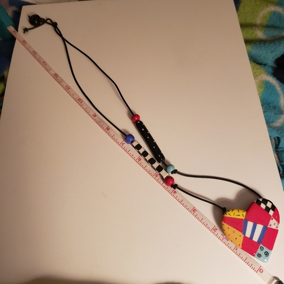 Artisan Ceramic Heart Beaded Necklace - Picture 9 of 10